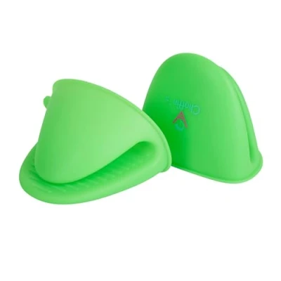 Imagen de Guantes para Horno de Silicona, Barbacoa, Protectores Resistentes al Calor (Verde)