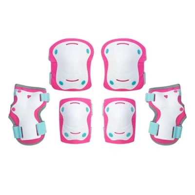 Imagen de OLSSON Protecciones Patines niña niño Tallas XS S Kit Rodilleras Coderas muñequeras Homologadas Alta Resistencia a la abrasión Versátiles y Ligeras Patinetes, Patines, Bicicletas (Rosa, S)