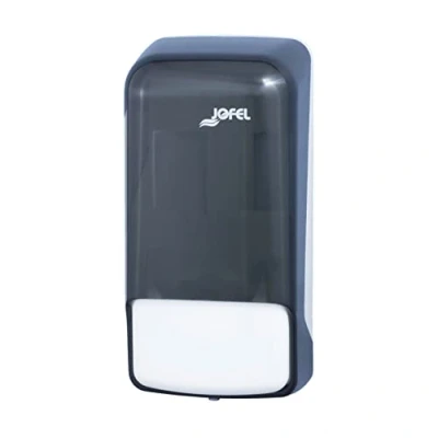 Imagen de Jofel Dosificador de Jabón para Pared, Rellenable con Líquido Capacidad 0.85L, Dispensador Baño, Carcasa ABS, Azur AC81450, SAN Fumé