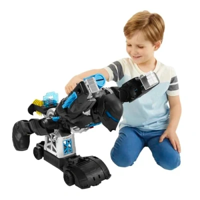 Imagen de Fisher Price Imaginext DC Super Friends Bat Bot Robot transformable grande con luces y sonidos, juguete +3 años (Mattel HBV67)