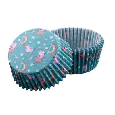 Imagen de Dr. Oetker Moldes de papel Peppa Pig para hornear, 50 unidades, resistentes al calor, ideales cupcakes, magdalenas y otras golosinas, perfectos cumpleaños infantiles fiestas, color
