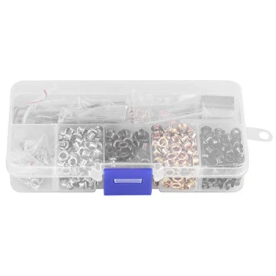 Imagen de Kit de Ojales,Herramienta Ajuste Ojales Metal con Caja Almacenamiento para Ropa Calzado Artesanías Cuero(3mm*420pcs)