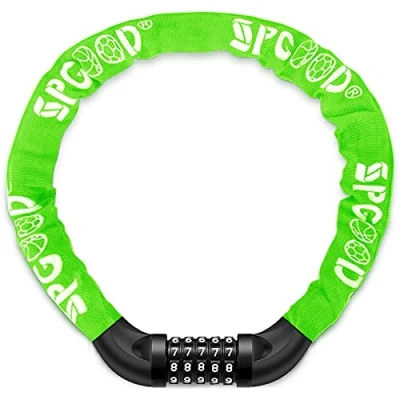 Imagen de SPGOOD Candado de Bicicleta antirrobo (14 colores) combinación 5 dígitos Candado,utilizado para bicicletas, motocicletas, puertas(Verde)