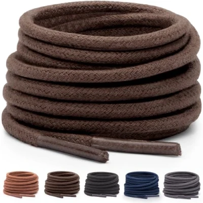 Imagen de Miscly Cordones para Zapatos de Vestir Disponibles en Múltiples Longitudes y Colores (Marrón Oscuro, 61 cm)