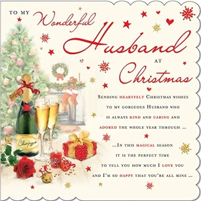 Imagen de Piccadilly Greetings Tarjeta de Navidad para marido (223 mm cuadrados)