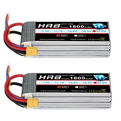 Imagen de HRB 2pcs 1800mAh 6S 22.2V 50C Batería LiPo con XT60 a Deans T Conector para SAB380 Alinear 470 ALZRC Devil 380 480 RC Helicóptero Avión Automóviles Camiones Buggy Truggy Multicopter Drones