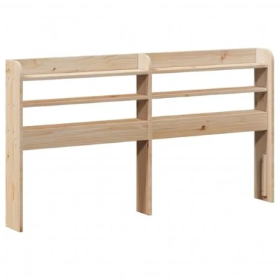 Imagen de vidaXL cabecero de Cama con estantes Madera Maciza Pino 135 cm, Cama, Maciza,