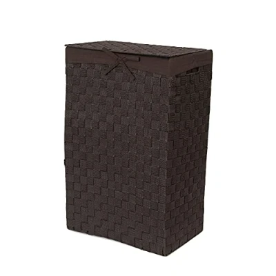 Imagen de Compactor Incrustaciones de 38 cm cinturón Tex rayón Cesta para la Ropa Sucia con Tapa y Lino en el Interior, Chocolate, Belt, Marrón, No applicable