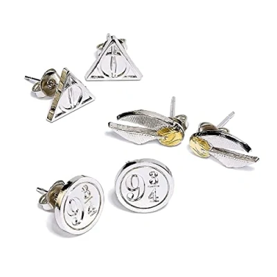 Imagen de HARRY POTTER Symbols Mujer Set de Pendientes Plateado, Aleación Zinc,