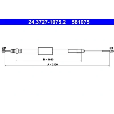 Imagen de ATE 24.3727 1075.2 Cable de Freno Mano 2100
