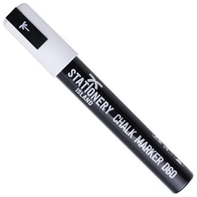 Imagen de Stationery Island Rotuladores de Tiza Liquida Borrado en Seco, Punta Biselada 6 mm Paquete 1 Blancas para Vidrio, Pizarras Y Negro, el Hogar, la Escuela o Oficina
