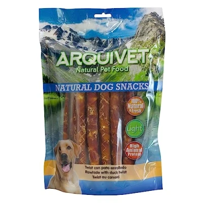 Imagen de Arquivet Twist de Pato Enrollado 24 cm 1 kg Snacks Naturales