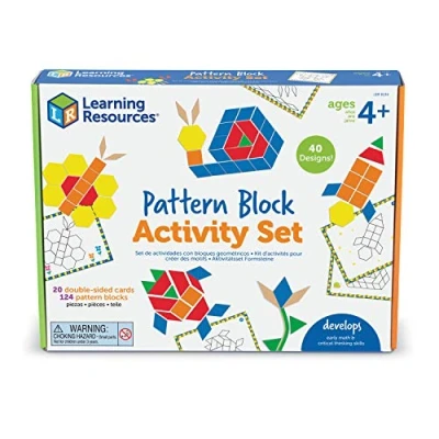 Imagen de Learning Resources Set de actividades con bloques geométricos habilidades motrices finas, aptitudes para el razonamiento crítico, 4+ años