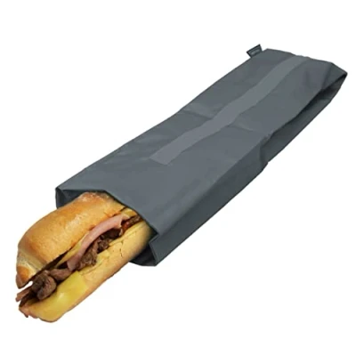 Imagen de NERTHUS FIH 874 Bolsa para Bocadillo XL Reutilizable Negro ecológica, Adaptable, facil de Limpiar y Apta Lavadora