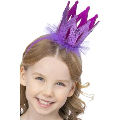 Imagen de Smiffys Diadema con corona de purpurina morada