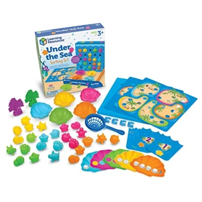 Imagen de Learning Resources Set de clasificación del Fondo mar, Juguetes para clasificar, Juegos didácticos Interior, niños pequeños, Aprendizaje Preescolar, 3+