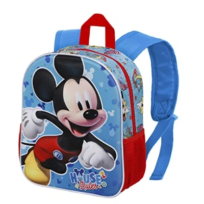 Imagen de Disney Mickey Mouse House Mochila 3D Pequeña, Azul, 26 x 31 cm, Capacidad 8.5 L