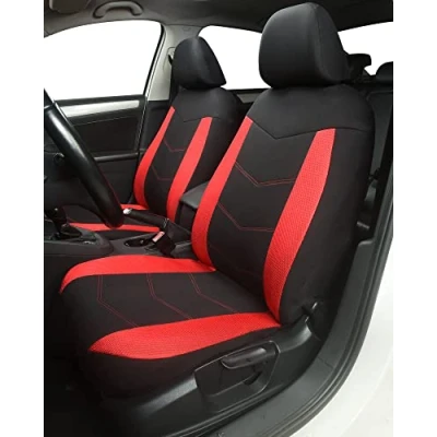 Imagen de TOYOUN Fundas Asientos Coche Universal Delanteros de Poliéster para Conductor y Copiloto Cerdito Accesorios Automóvil 2 Plazas,Rojo