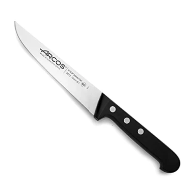 Imagen de Arcos Cuchillo cocina Acero Inoxidable Nitrum y Hoja 150 mm. utilidad profesional. Mango ergonómico polioximetileno POM. Serie Universal. Color negro.