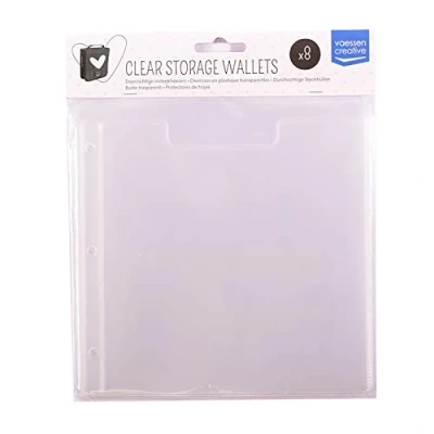 Imagen de Vaessen Creative 600203 0028 Bolsillos de Almacenamiento Transparentes para Organizar y Almacenar Carpetas Embossing, Plantillas Corte, Adornos Otros Suministros Manualidades, 20 cm x