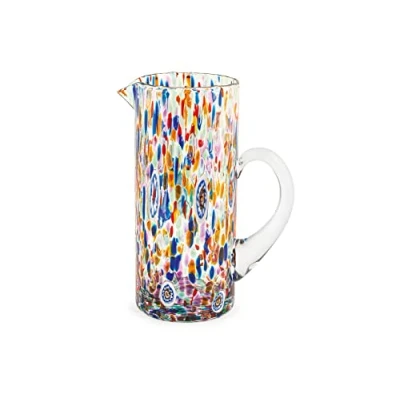 Imagen de H&amp;h brocca veneziano in vetro decorato multicolore lt 1,3
