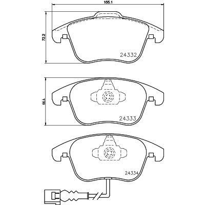 Imagen de HELLA 8DB 355 014 031 Juego de pastillas freno con contacto aviso desgaste incorporado VOLKSWAGEN: Tiguan I, Sharan II, AUDI: Q3