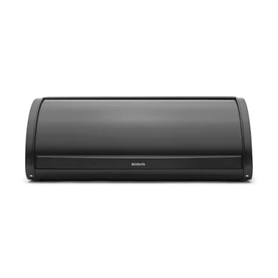 Imagen de Brabantia Panera Roll Top Caja de almacenamiento grande para pan, bagels, panecillos Diseño eficiente con parte superior plana, Metal duradero Matt Black
