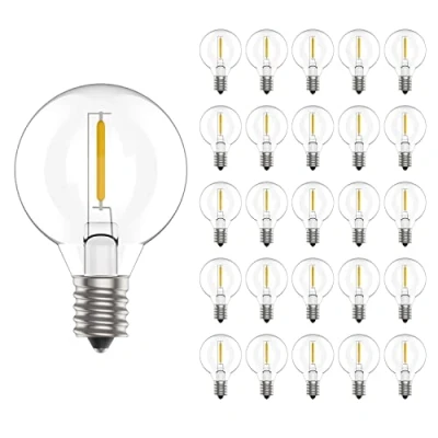 Imagen de Svater Bombillas de Repuesto G40 LED para Luces Cadena Aire Libre E12 1W Blanco Cálido 2700K 360 Grados Regulable Pack 25