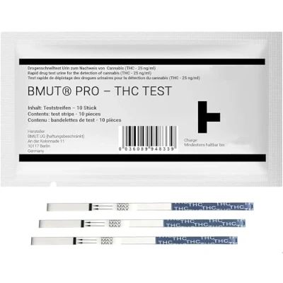 Imagen de 10 pruebas rápidas de drogas THC 25 ng/ml Prueba para marihuana y cannabis