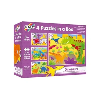 Imagen de Galt Toys, 4 Puzzles in a Box Dinosaurs, Dinosaur Jigsaw Puzzle for Kids, Ages 3 Years Plus
