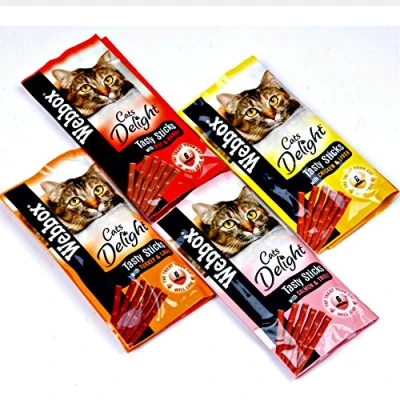 Imagen de Webbox Cats Delight Juego de 12 paquetes 6 palitos pollo para gato, 72