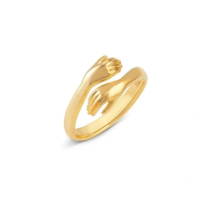 Imagen de anillo de oro abrazo plata ley 925, abierto chapado en oro, ajustable, abrazo, idea regalo, Papel