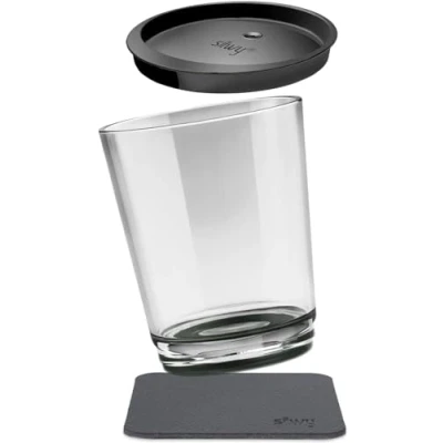 Imagen de silwy Magnetic drinkware Vasos de plástico irrompibles y Antideslizantes con imán Integrado Posavasos metálicos Camping, Barco, niños, Classic
