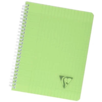 Imagen de Clairefontaine 328716C Collection Linicolor Fresh Un Cahier à Spirale 17x22 cm 180 Pages Grands Carreaux Papier Blanc 90 g Couverture Polypro Transparent Couleur Aléatoire