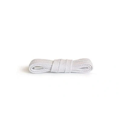 Imagen de Kaps cordones planos, de algodón 100%, hechos en Europa, 1 par, muchos colores y longitudes (150 cm 7 a 10 pares ojales / 01 blanco)