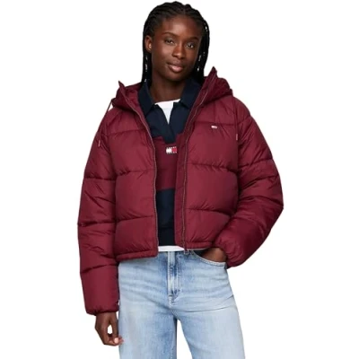 Imagen de Tommy Jeans Cazadora Acolchada Mujer Cálida, Rojo (Deep Rouge), M