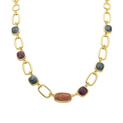 Imagen de LUXENTER Collar de Resina Multicolor acabado en oro amarillo 18K Orzur