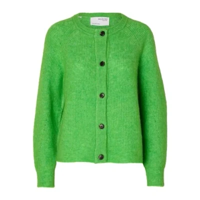 Imagen de Selected Femme Slflulu LS Knit Cárdigan Corto B Noos Suéter, Verde clásico/Detalle: Mezcla, XS para Mujer