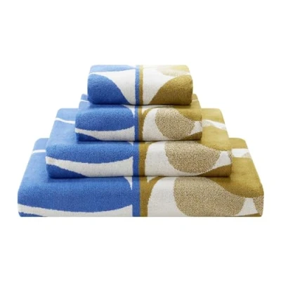 Imagen de Orla Kiely Toallas de baño retro en Stem Bloom Duo, azul cervatillo Tamaño: toalla baño, 70 x 125 cm