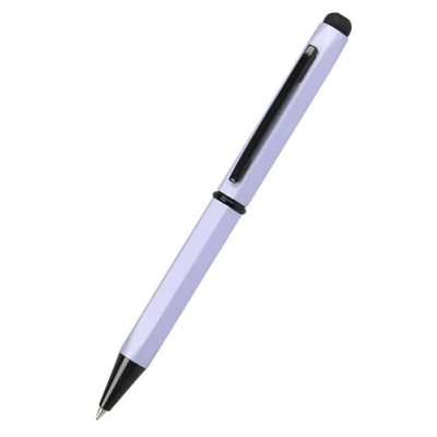 Imagen de Online bolígrafo Hexagon Stylus lila, hexagonal de aluminio, mina D1 intercambiable, tinta azul, con lápiz táctil, 1 unidad