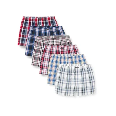 Imagen de Lower East Calzoncillos bóxer estilo americano, Hombres, A cuadros (paquete de 6), XL