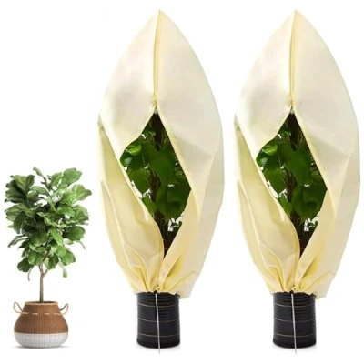 Imagen de EAEVKPI 2 Piezas Manta Termica Plantas, Funda para Plantas con Cremallera y Cordón, 60X80cm Saco Cubre Invierno, Cubiertas de Protección contra Heladas