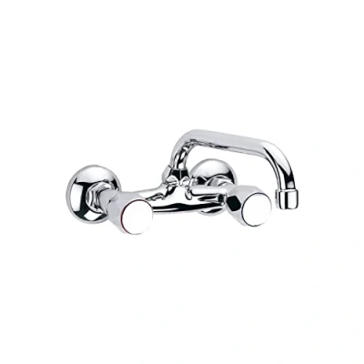 Imagen de Clever 97973 Grifo de Cocina Bimando Caño Corto, Urban, Cromado