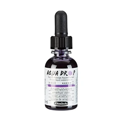 Imagen de Schmincke AQUA DROP, acuarela líquida a base de pigmentos, color Violeta amatísta en frasco 30 ml con pipeta, 24400034, para pintar acuarela, esbozos urbanos, caligrafía, rotulación mano