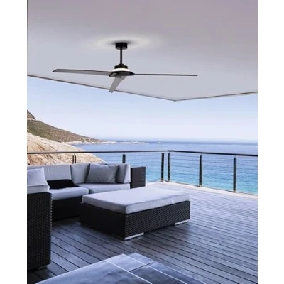 Imagen de Mantra Iluminación Ventilador de techo LED Brisa negro/madera DC silencioso 175 cm CCT