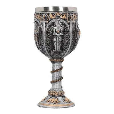 Imagen de Nemesis Now Copa de Caballero Medieval 17,5 cm, Plata, Resina con Inserto Acero Inoxidable, Plateado, 5 cm