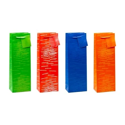 Imagen de TSI Laura Bolsas de regalo para botellas (paquete 12 unidades con decoración festiva, en 4 modelos)