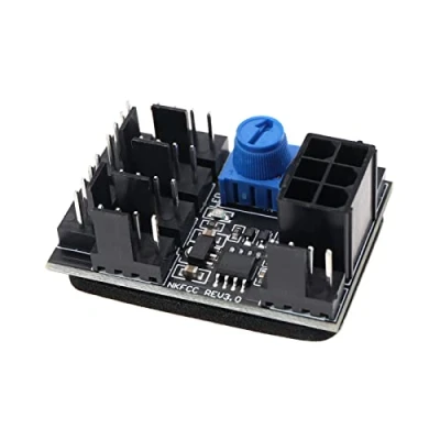 Imagen de Adaptador de ventilador 3 pines 4 PWM Chasis PC Cubo refrigeración Distribuidor 8 vías Regulador crucero DC12V con puerto alimentación