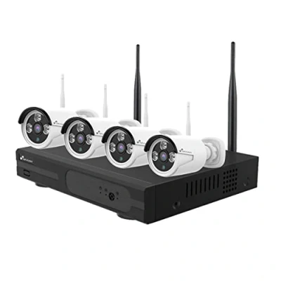 Imagen de NIVIAN Kit de Cámaras Vigilancia WiFi 2K con Grabador 4CH y 4 Exterior Impermeables IP66,Visión Nocturna, Detección Movimiento, Fácil Instalación Sin Cables, Notificaciones en App