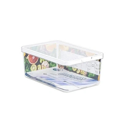 Imagen de CARE + PROTECT CFSC4049 Contenedor Inteligente, Perfectamente apilable, Organizador de frigorífico, Protege Humedad, Mantiene los Alimentos Frescos Durante más Tiempo, 4,65 l, Plastic